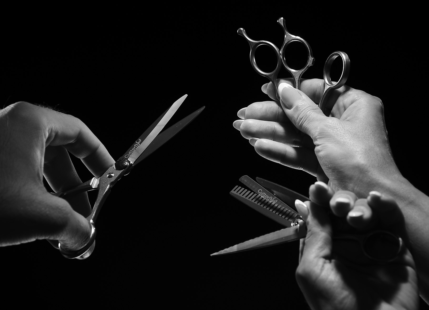 Forbici taglio capelli professionale con struttura modulare